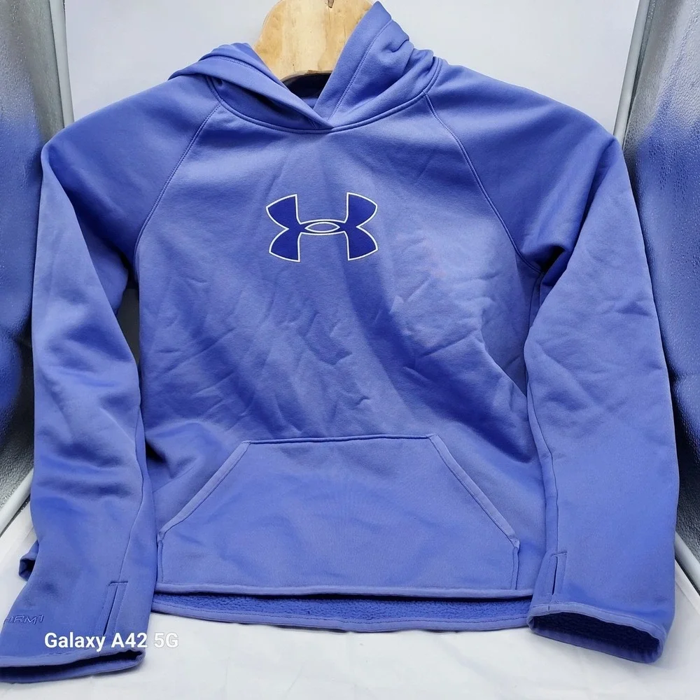 Under Armour Kids Hoodie‎ Sweatshirt Large Blue Pullover Activewear
